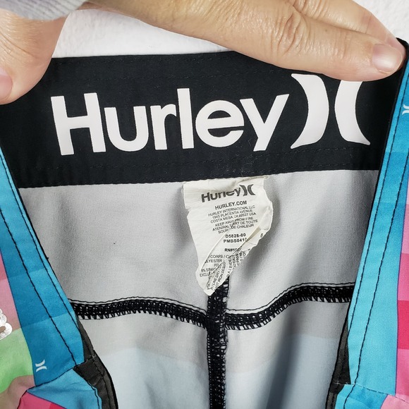 Hurley Men's 30 Phantom Kingsroad Board Shorts Neon Colorblock Unlined‎ Swimwear - Picture 8 of 9